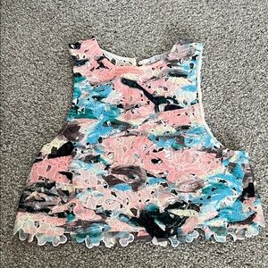Colorful Lace Sleeveless Top